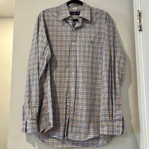 Ralph Lauren Yellow Plaid Button-Front Dress size size Large